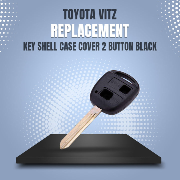 Toyota Vitz Replacement Key Shell Case Cover 2 Button Black