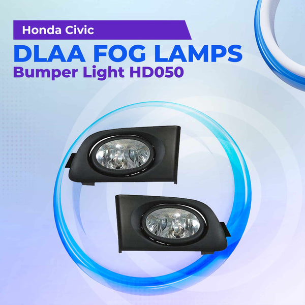 Honda Civic DLAA Fog Lamps Bumper Light Without Chrome HD050 - Model 2001-2004