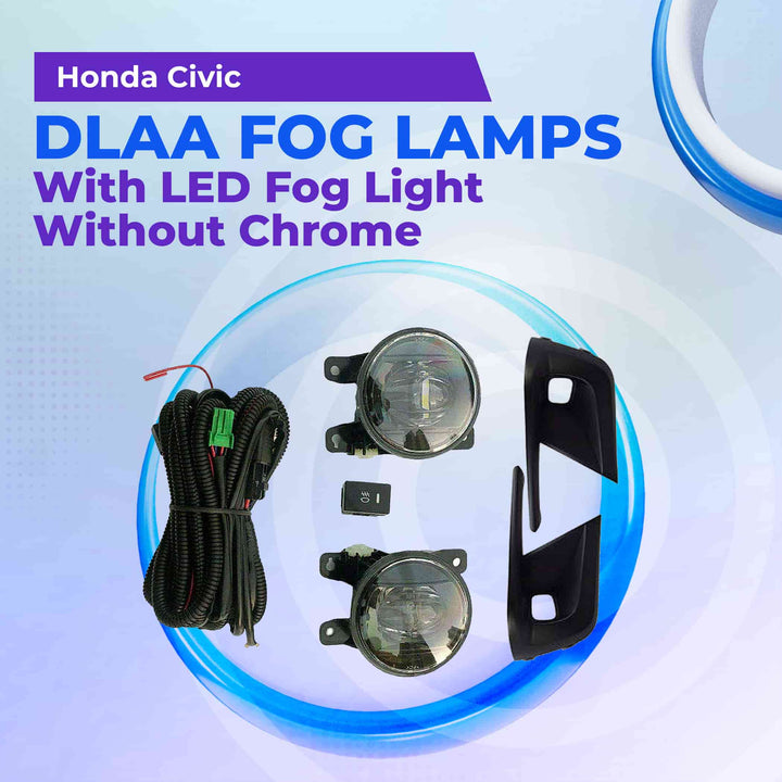 Honda Civic DLAA Fog Lamps With LED Fog Light without Chrome - Model 2022-2024 HD1062