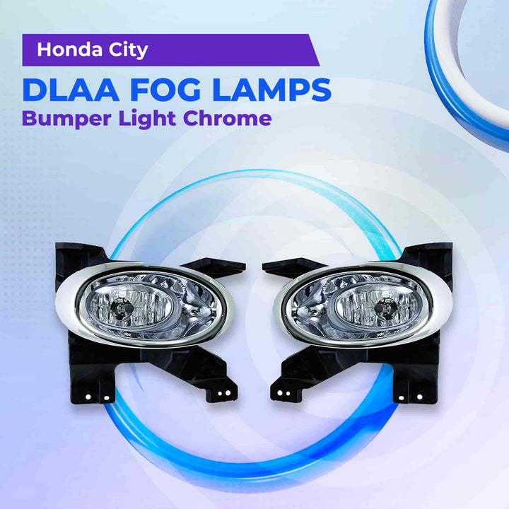 Honda City DLAA Fog Lamps Bumper Light With Chrome - Model 2008-2014 - HD336E