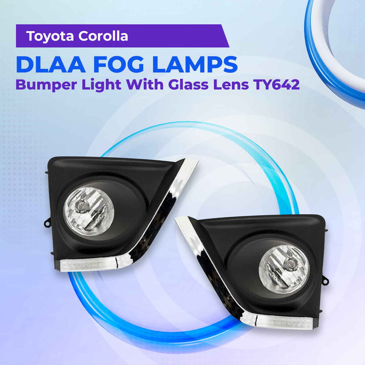 Toyota Corolla DLAA Fog Lamps Bumper Light With Chrome Strip TY642-AL - Model 2014-2017