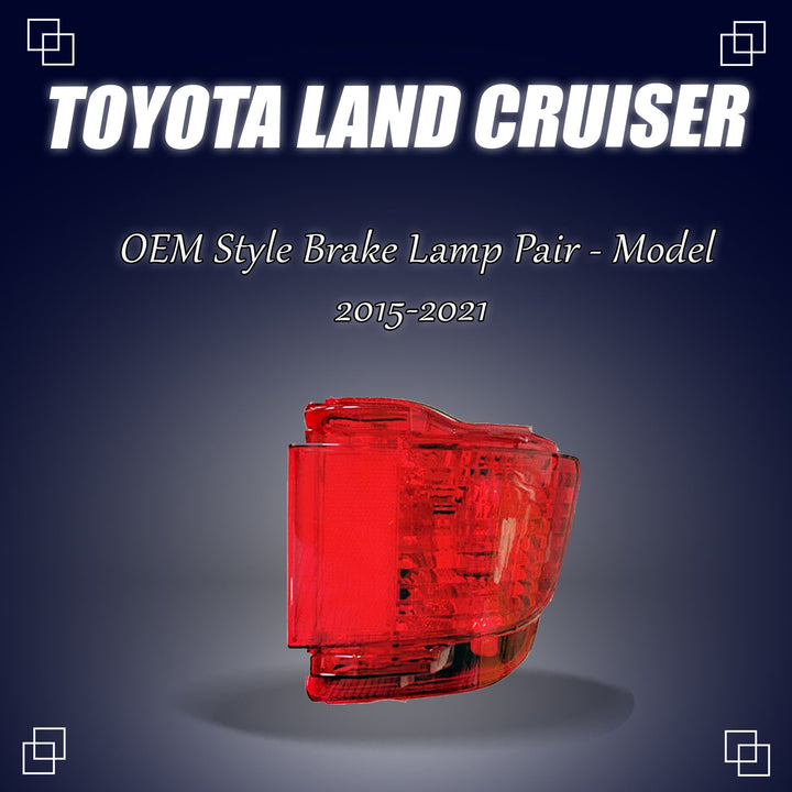 Toyota Land Cruiser Back Bumper Third Brake Lamp OEM Style Pair - Model 2015-2021