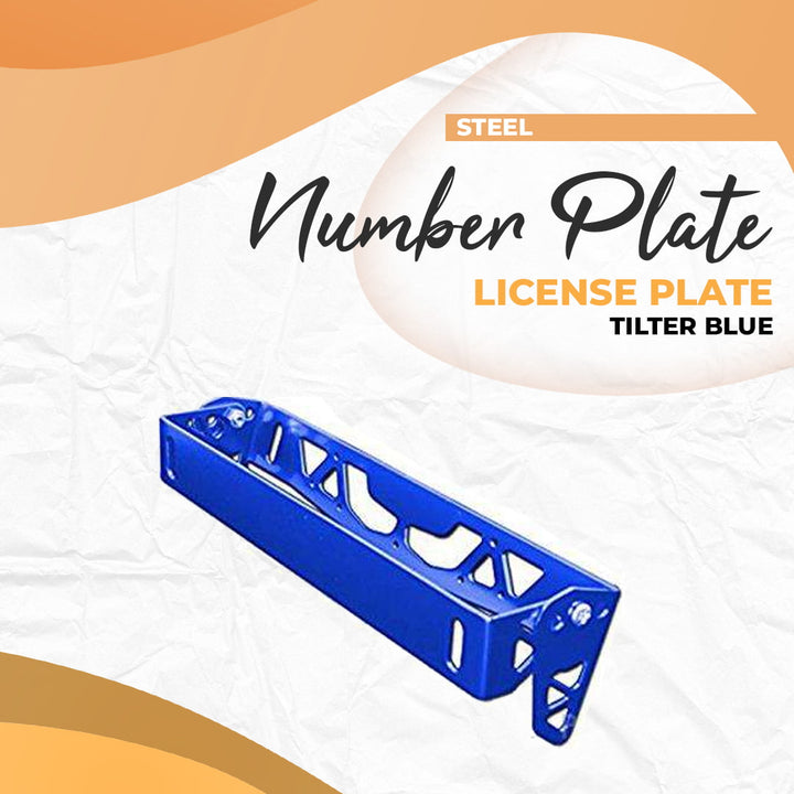 Steel Number Plate License Plate Tilter Blue