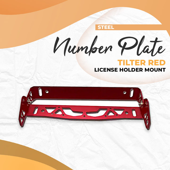 Steel Number Plate License Plate Tilter Red