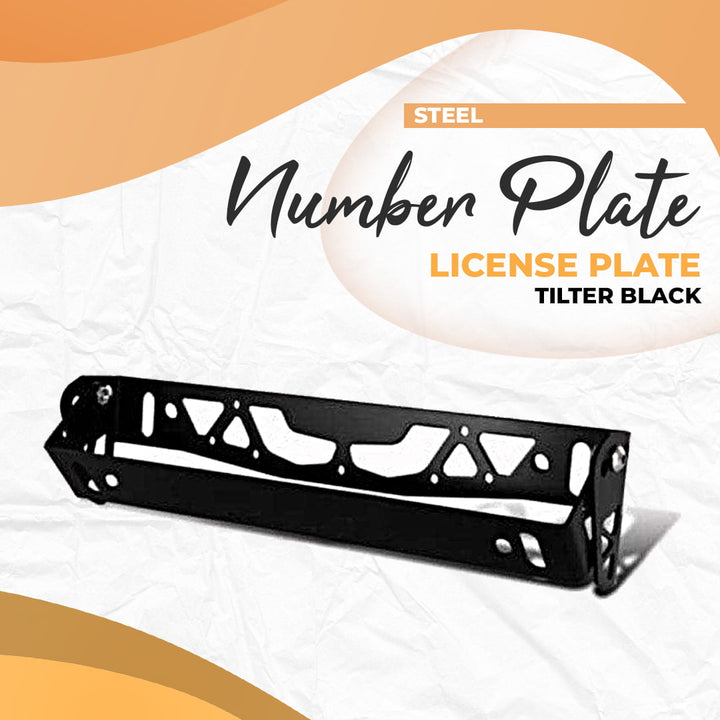 Steel Number Plate License Plate Tilter Black