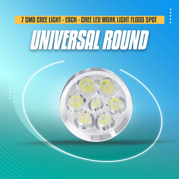 7 SMD Cree Light Universal Round - Each