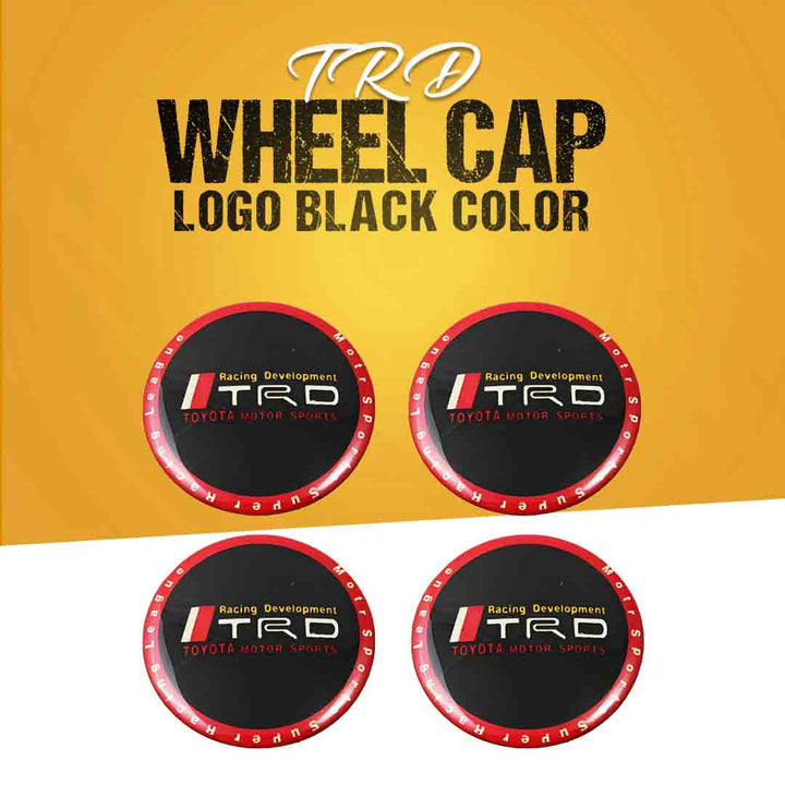 TRD Wheel Caps Logo Center Hub Badge Sticker - Black