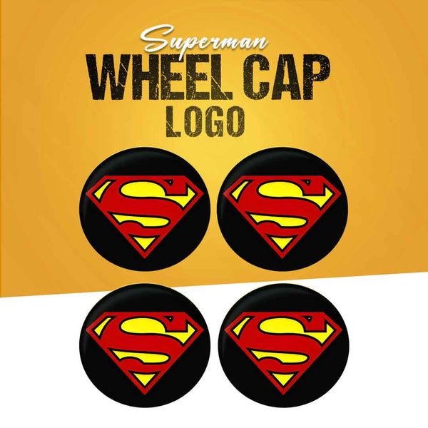 Superman Wheel Cap Logo - 4 Pieces