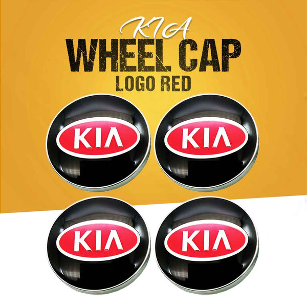 KIA Wheel Cap Logo Red - 4 Pc