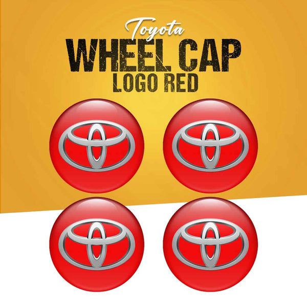 Toyota Wheel Cap Logo Red - 4 Pieces