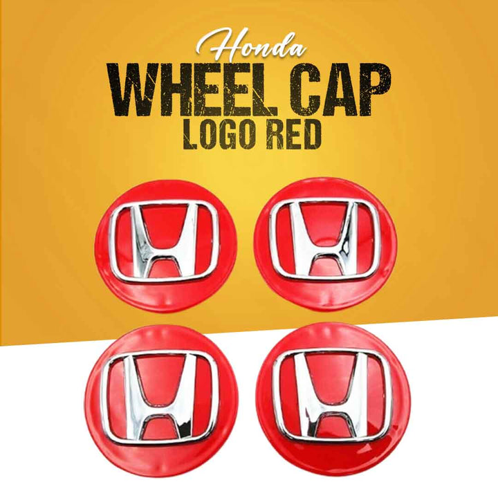 Honda Wheelcap Logos 4 Pcs - Red