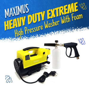 Maximus Heavy Duty Extreme Pressure Washer with Foam Cannon Foam Jet - Detailing Washer | 130-120 Bar Pressure | Domestic and Commercial Use