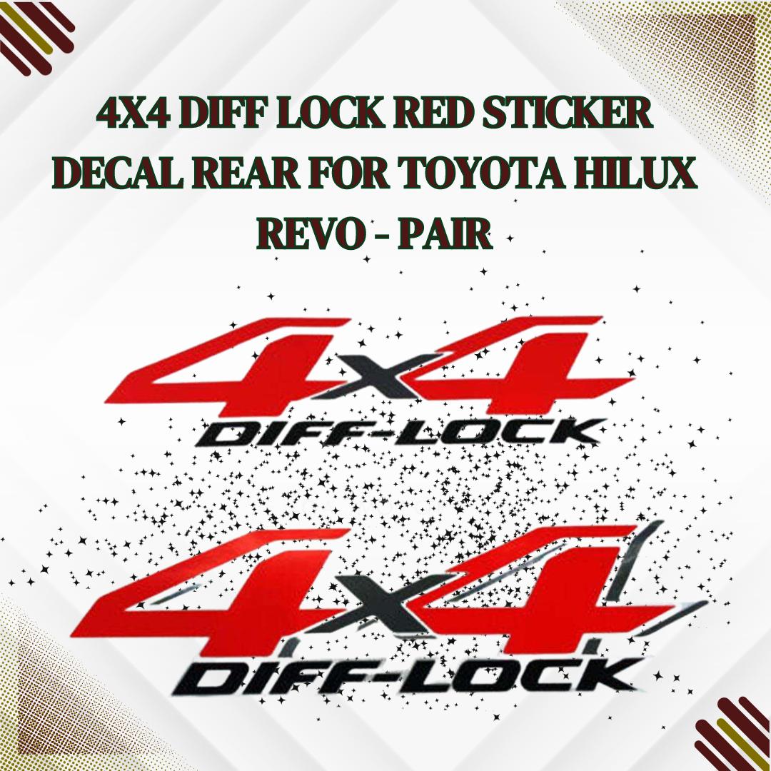 Buy 4x4 Diff Lock Red Sticker Decal Rear For Toyota Hilux Revo -Pair