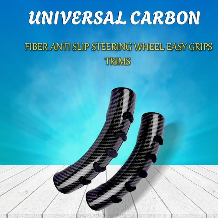 Universal Carbon Fiber Anti Slip Steering Wheel Easy Grips Trims