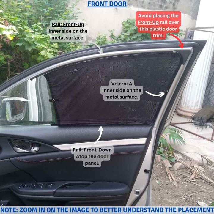 Honda Civic Retractable Curtains Custom Fit Sunshades- Model 2016-2021