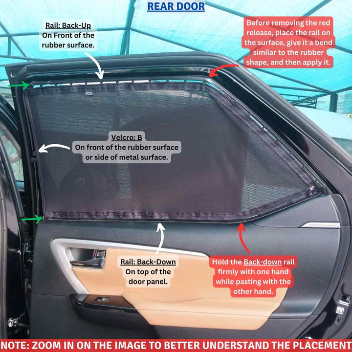 Toyota Fortuner Retractable Curtains Custom Fit Sunshades - Model 2016-2022