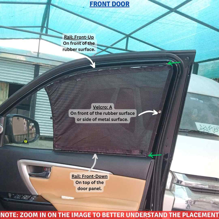 Toyota Fortuner Retractable Curtains Custom Fit Sunshades - Model 2016-2022