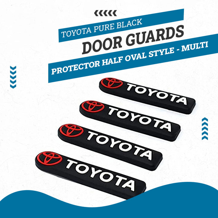 Toyota Pure Black Door Guards Protector Half Oval Style - Multi