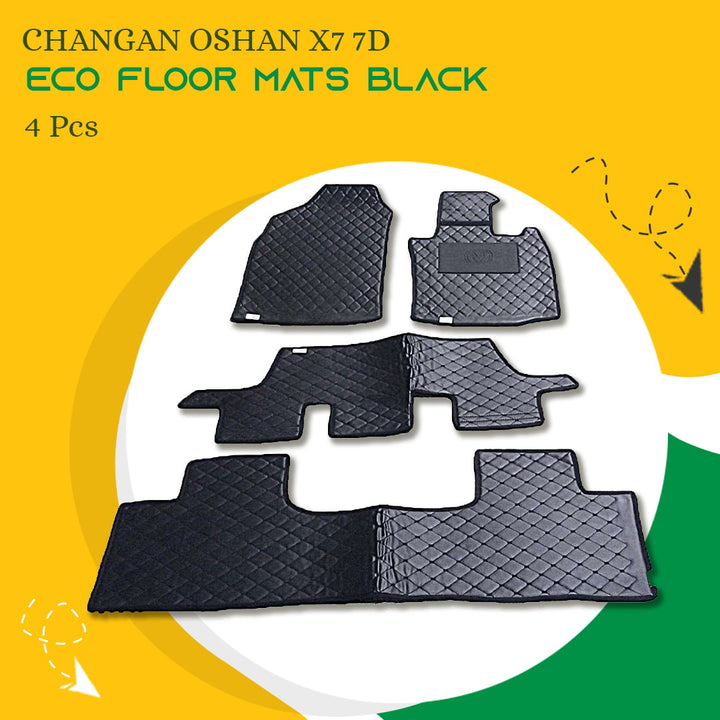 Changan Oshan X7 7D Eco Floor Mats Black 4 Pcs - Model 2022-2024