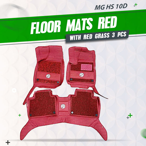 MG HS 10D Lining Floor Mats Mix Thread Red With Red Grass 3 Pcs - Model 2020-2022