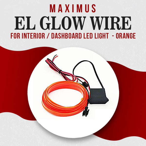 Maximus EL Glow Wire Interior / Dashboard LED Light 2Meter 6ft Orange