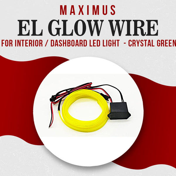 Maximus EL Glow Wire Interior LED Light 2Meter 6ft Crystal Green