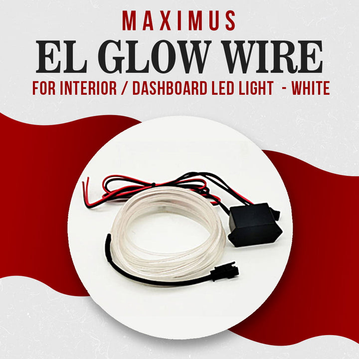 Maximus EL Glow Wire For Interior / Dashboard LED Light 2Meters (6ft) - White