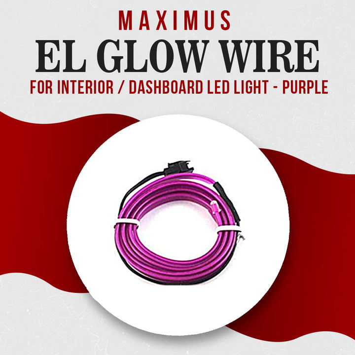 Maximus EL Glow Wire for Interior / Dashboard LED Light 2Meters (6ft) - Purple