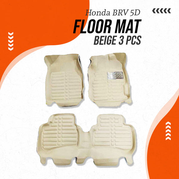 Honda BRV 5D Floor Mat Beige 3 Pcs - Model 2017-2021