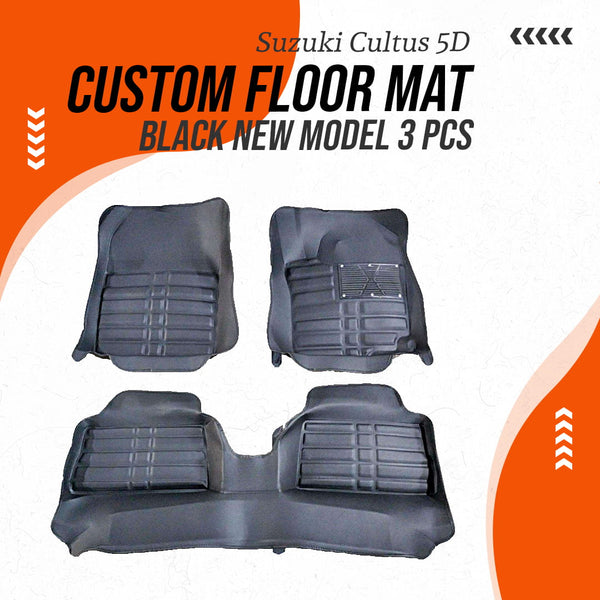 Suzuki Cultus 5D Custom Floor Mat Black New Model 3 Pcs - Model 2017-2021