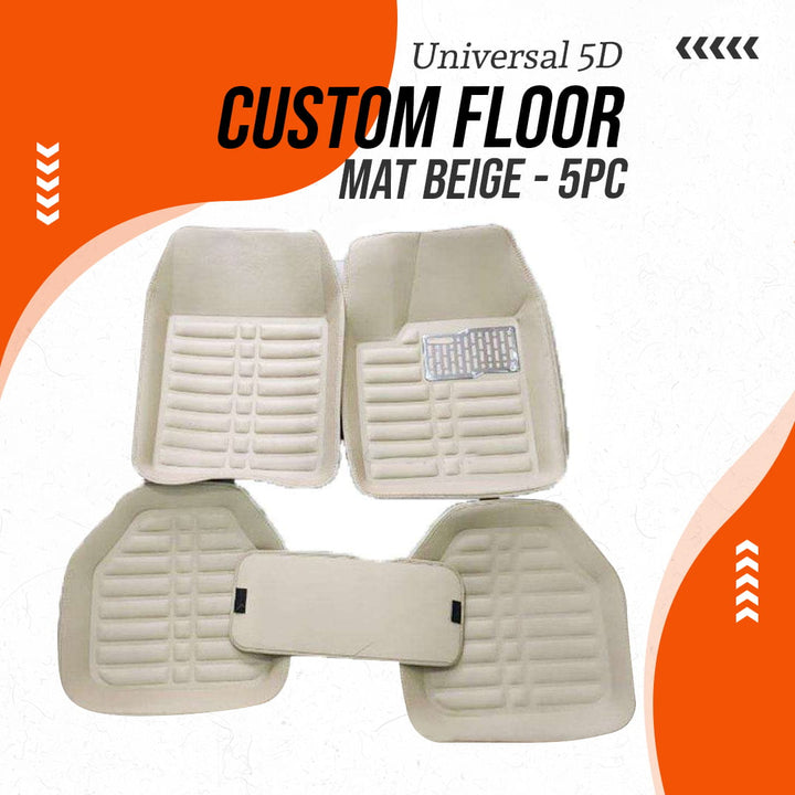 Universal 5D Custom Floor Mat Beige - 5Pc