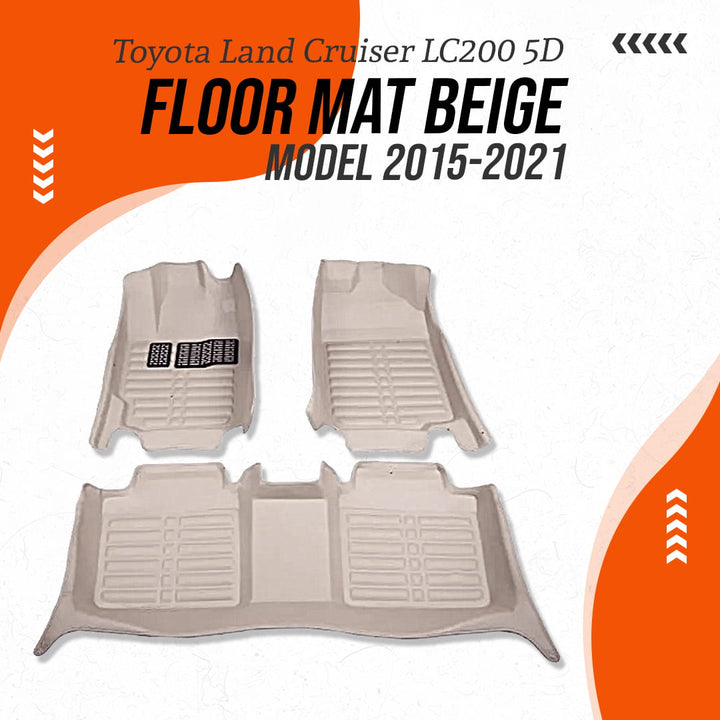 Toyota Land Cruiser LC200 5D Floor Mat Beige - Model 2015-2021