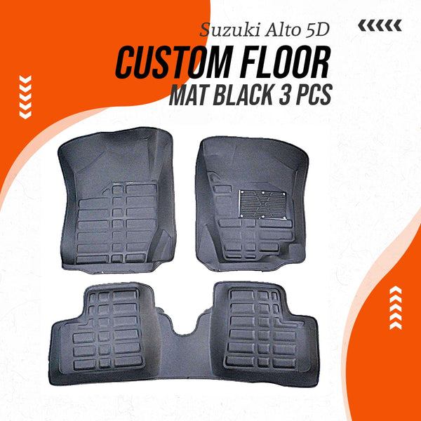 Suzuki Alto 5D Custom Floor Mat Black 3 Pcs - Model 2018-2021