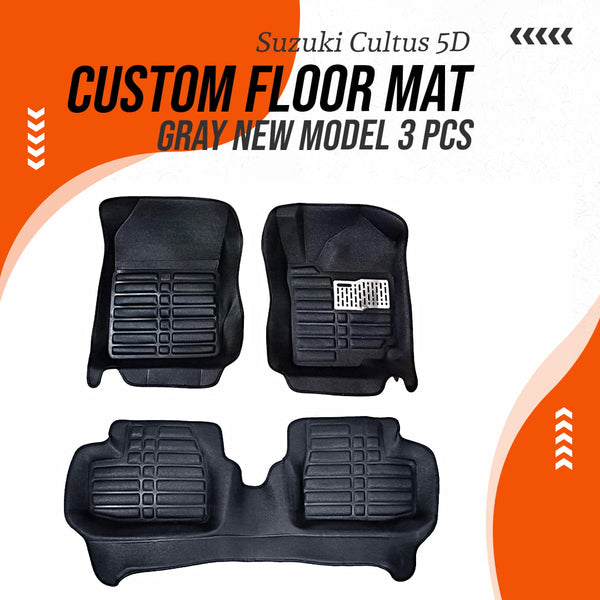 Suzuki Cultus 5D Custom Floor Mat Gray New Model 3 Pcs - Model 2017-2021