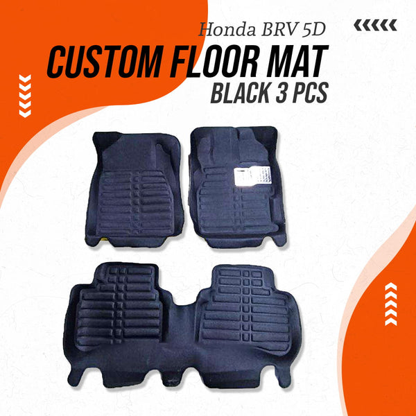 Honda BRV 5D Custom Floor Mat Black 3 Pcs - Model 2017-2021