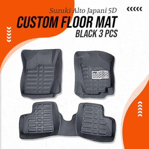 Suzuki Alto Japani 5D Custom Floor Mat Black 3 Pcs 2018 - 2026