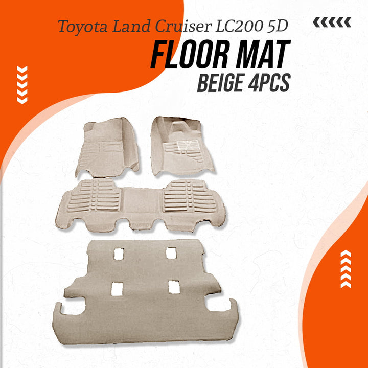 Toyota Land Cruiser LC200 5D Floor Mat Beige 4pcs - Model 2015-2021