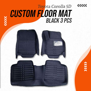 Toyota Corolla 5D Custom Floor Mat Black 3 Pcs