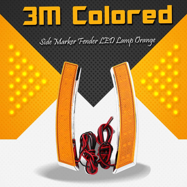 3M Colored Side Marker Fender LED Lamp Orange - Pair