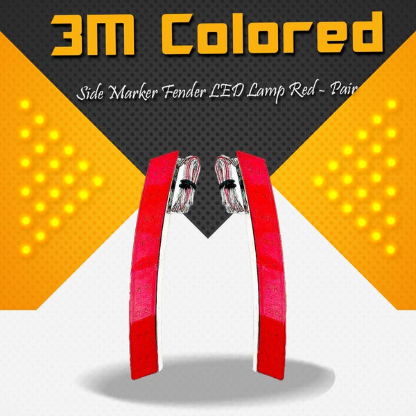3M colored Side Marker Fender LED Lamp Red - Pair