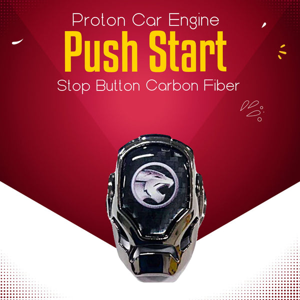 Proton Car Engine Push Start Stop Button Carbon Fiber