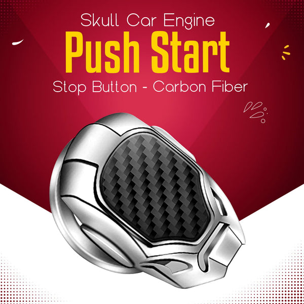 Skull Car Engine Push Start Stop Button - Carbon Fiber