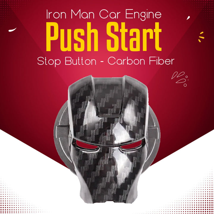 Iron Man Car Engine Push Start Stop Button - Carbon Fiber