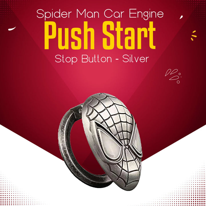 Spider Man Car Engine Push Start Stop Button - Silver