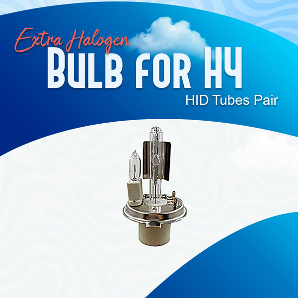 Extra Halogen Bulb for H4 HID Tubes Each
