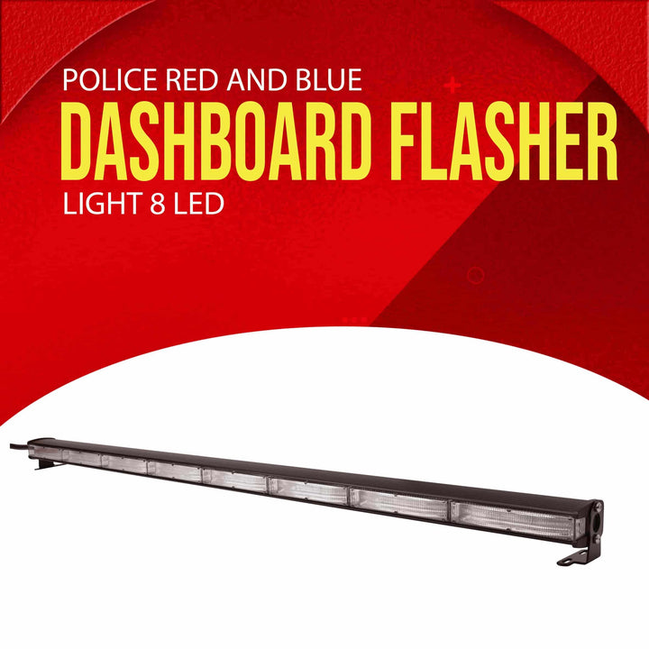 Police Red And Blue Dashboard Flasher Light 8 LED