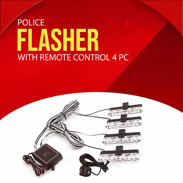 Police Flasher 4 LED With Remote Control 4 PC