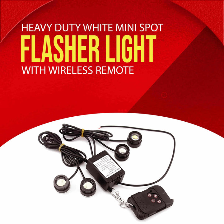 Heavy Duty White Mini Spot Flasher Light with Wireless Remote