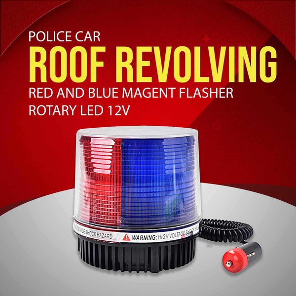 Police Car Roof Revolving Red and Blue Magent Flasher Rotary LED 12v