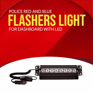Police Red & Blue LED Flasher Light For Dashboard